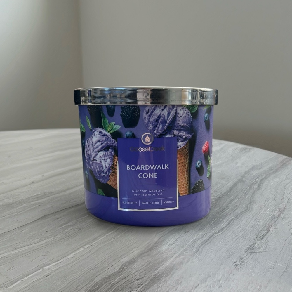 NEW GooseCreek Boardwalk Cone Scented 3-wick Candle